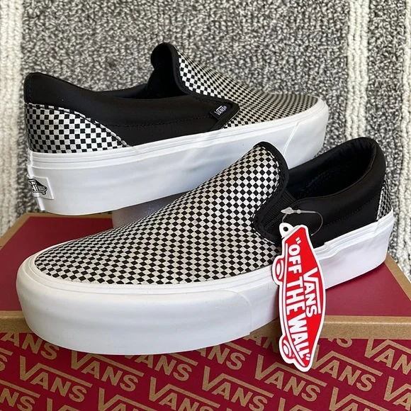 Vans Classic Slip-On Sparkle Check Black/True White WMNS sneakers-platforms - Picture 9 of 16